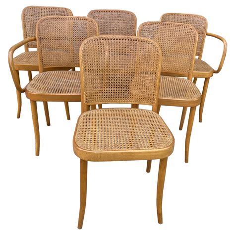 Josef Hoffmann For Stendig Bentwood Cane Dining Chairs Set Of Six At