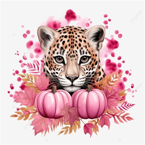 Pumpkin Pink Leopard Sublimation Autumn Fall Halloween Png