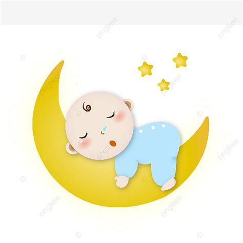 Gambar Kartun Bayi Lucu Tidur Lucu, Tidur, Bayi, Bulan PNG dan Vektor ...