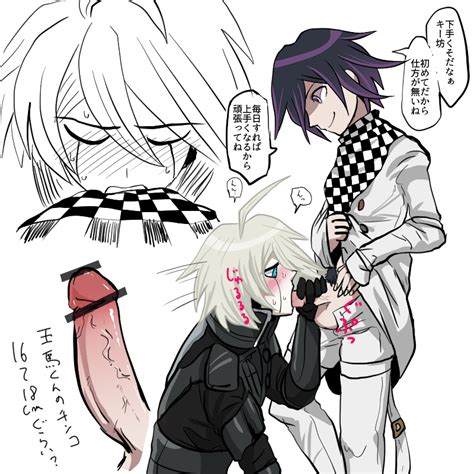 Rule 34 2boys Danganronpa Erection Fellatio Keebo Kiibo Kokichi Ouma Male Only Multiple Boys