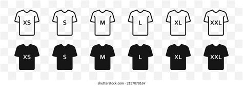 Tshirt Size Icon Set Clothing Size Stock Vector Royalty Free 2137078169 Shutterstock