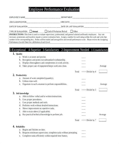 Printable Pdf Printable Employee Review Template Printabledb Web App