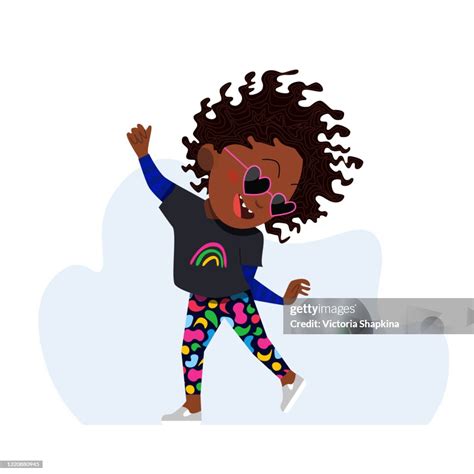 Happy Dancing Black Girl Vector Character High Res Vector Graphic Getty Images