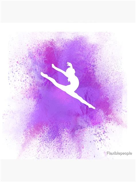 Gymnast Silhouette Purple Explosion Canvas Print For Sale By