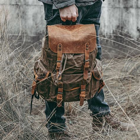 Genuine Leather & Canvas Vintage Backpack — More than a backpack