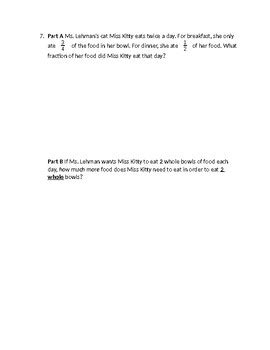 Fractions Test By Ellie Robbins TPT