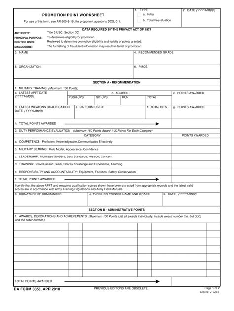 Promotion Point Worksheet Fill Out Sign Online DocHub Worksheets