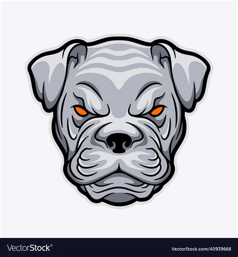 Angry bulldog with gray and black color Royalty Free Vector