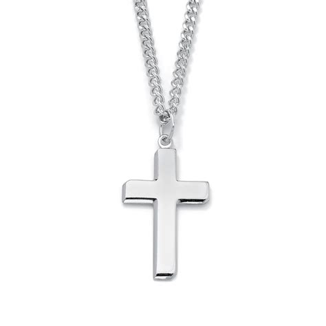 Sterling Silver Men S Cross Pendant Necklace Sterling Silver Cross