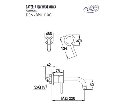 DENVER bateria umywalkowa podtynkowa DEN BPU 110 kolor złoty Blue Water