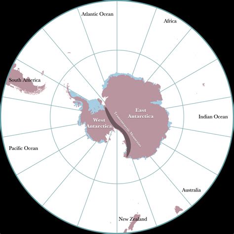 1: Map of Antarctica showing east and west regions Map data from ...