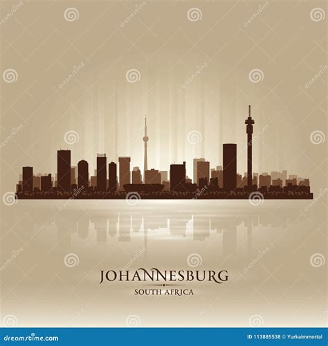 Johannesburg South Africa City Skyline Silhouette Stock Vector ...