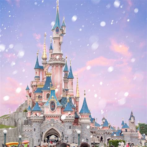 Download Cute Disney Castle Snow Wallpaper | Wallpapers.com