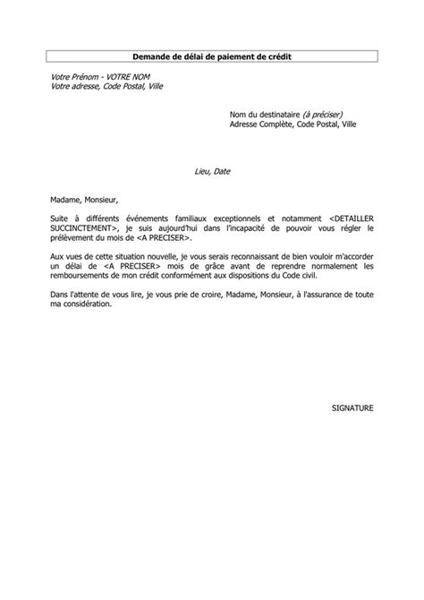 Model De Demande De D Lai De Paiement De Cr Dit Doc Pdf Page Sur 29952