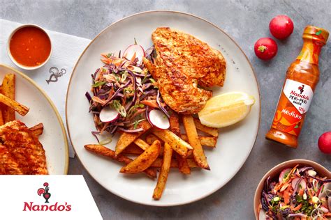 Healthy Chicken Recipe Nandos Butterfly Chicken Chips And Fino Slaw