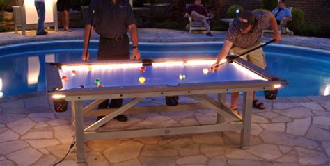 Awesome Outdoor Pool Table With Built In LED Lights