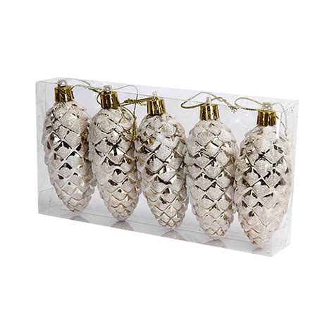 Pinecone Plastic Ornaments,Hanging Pine Cone Shape Christmas