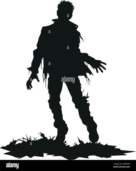 vector standing zombie with creepy face. halloween zombie with dark ...