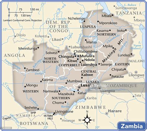 Zambia Country Map High-Res Vector Graphic - Getty Images