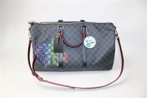 Louis Vuitton Black With Rainbow Letterings Duffel Bag Property Room