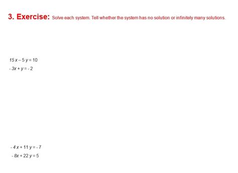 Solved 3 Exercise Solve Each System Tell Whether The