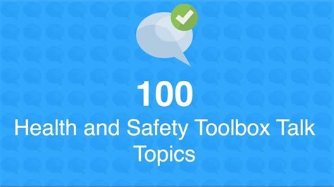 Health And Safety Toolbox Talk Topics Youtube