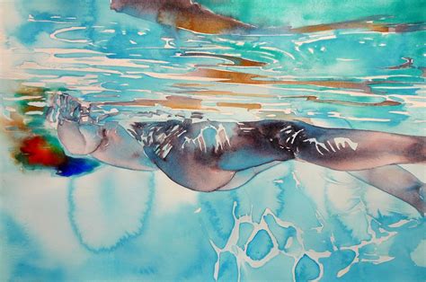 Paintings Under 400 SWimmer WAtercolor