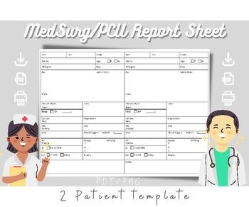 Medsurg Pcu Patient Nurse Brain Report Sheet Medical Surgical