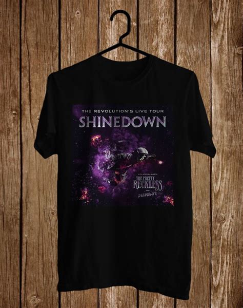 Shinedown The Revolutions Live Tour 2022 Front Side Black Tee Shirt V02