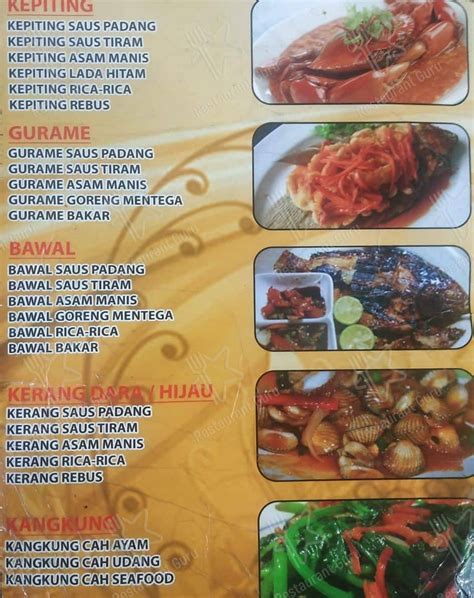 Menu At Raja Laut Seafood Restaurant South Jakarta