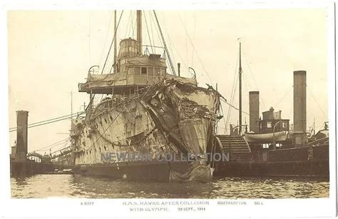 HMS HAWKE after collision with RMS Olympic | Titanic history, Titanic ...