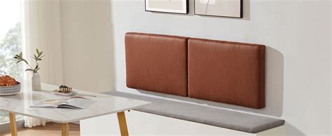 Amazon Iroomy Wall Mounted Headboard King With Brown Faux Leather