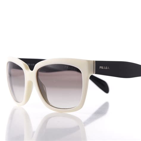 Prada Square Sunglasses Spr 07p White Black 632679 Fashionphile