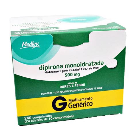 Dipirona Sodica 500Mg 24Bl X 10Cpr Medley JS Distribuidora