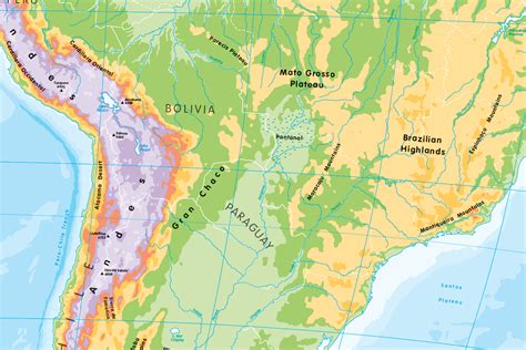 Childrens Physical Map Of South America Cosmographics Ltd