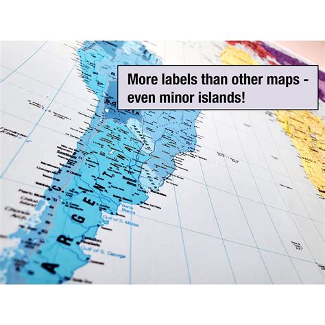 Updated Peters Projection World Map | Laminated 36" x 24” Map ...