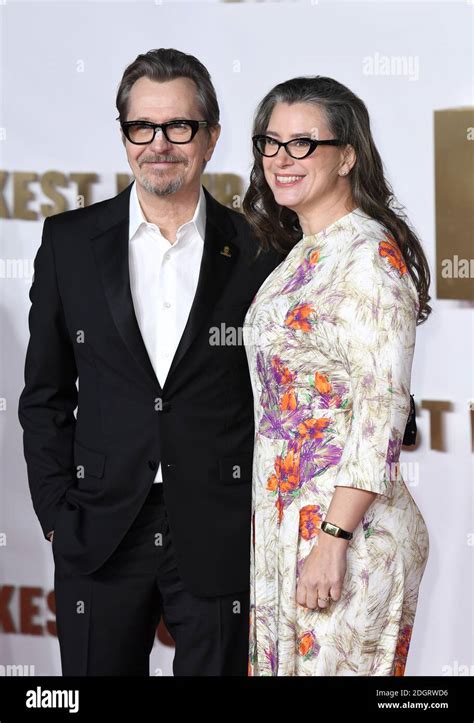 Gary Oldman And Wife Gisele Schmidt Attending The Darkest Hour Premiere