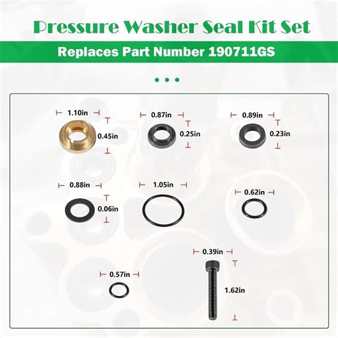 Gs Pressure Washer Seal Kit For Briggs Stratton Pumps