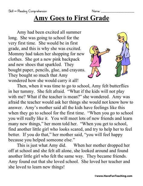 Printable Short Story For Grade 1