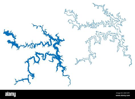 Truman Lake United States Of America Missouri Map Vector