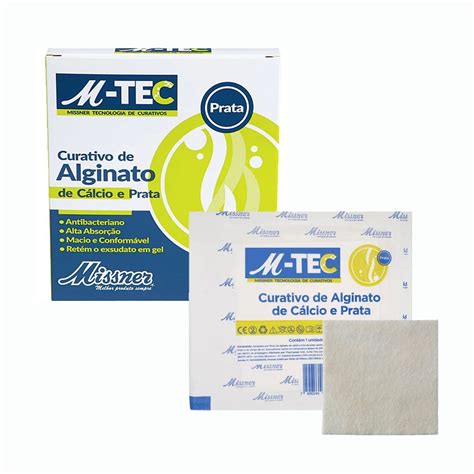 Curativo De Alginato De Cálcio E Prata - Curativo Alginato de Cálcio com Prata 10 x 10cm - Missner Cirúrgica ...