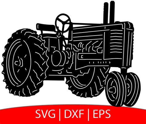 Tractor Svg Farming Svg Cut File Antique Tractor Clipart Etsy