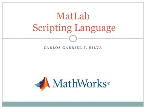 MatLab Scripting Language Ppt Carregar