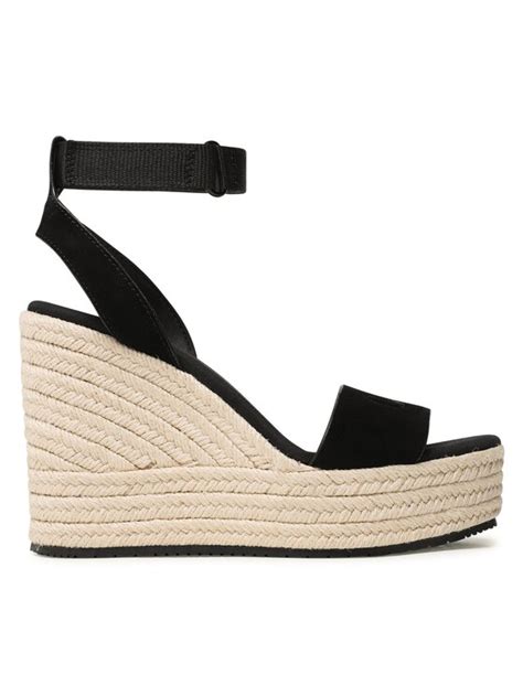 Calvin Klein Jeans Espadryle Wedge Sandal Su Con Yw Yw Czarny