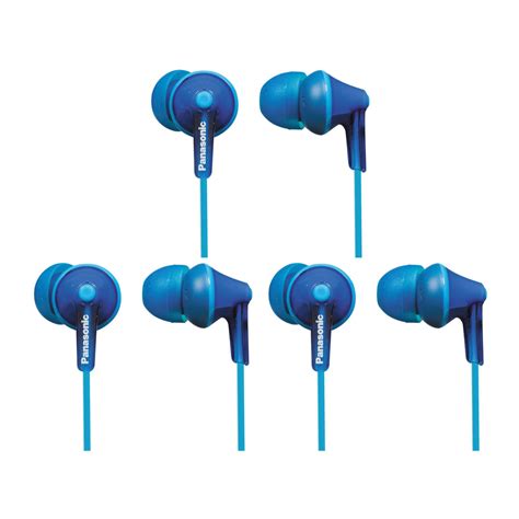 Panasonic RP HJE125 A ErgoFit In Ear Earbud Headphones Blue 3 Pack