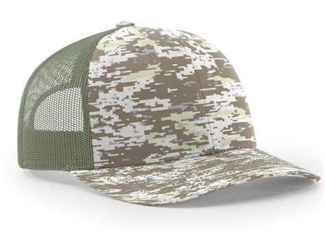 Richardson 112 Trucker Hat Digital Camo Pattern Twill Embroidered