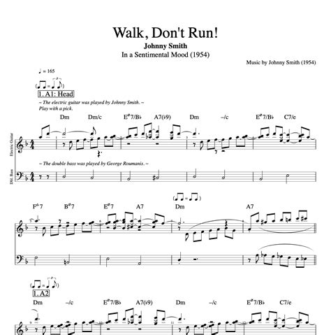 "Walk, Don't Run!" · Johnny Smith || Guitar + Bass || Tabs + Sheet Music + Chords — Play Like ...