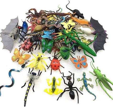 Guasslee 43 Pack Toys Bugs Fake Plastic Bugs And Insects For Kids