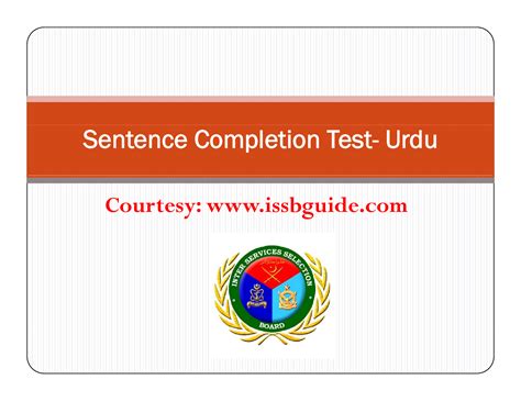 SOLUTION Issb Sentence Completion Test Urdu Studypool