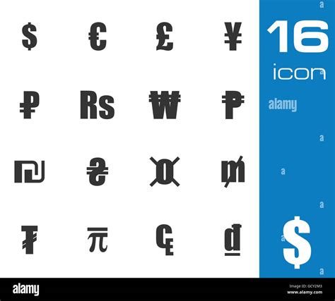 Vector Black Currency Symbols Set Stock Vector Image Art Alamy